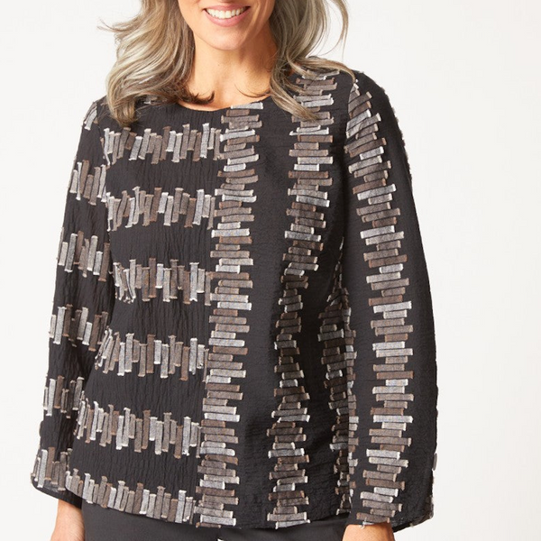 Textured Button Back Cotton Pullover (Only XS, M + L Left)
