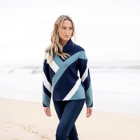 Jacquard Cotton Knit Sweater - Seafoam Combo