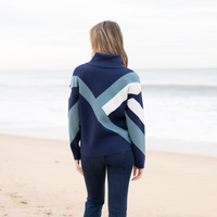 Jacquard Cotton Knit Sweater - Seafoam Combo