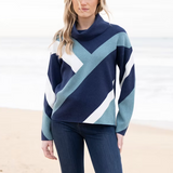 Jacquard Cotton Knit Sweater - Seafoam Combo