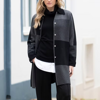 Charcoal/Black Colour Block Coatigan