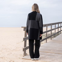 Charcoal/Black Colour Block Coatigan