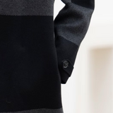 Charcoal/Black Colour Block Coatigan