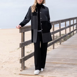 Charcoal/Black Colour Block Coatigan