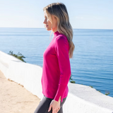 Fuchsia High Neck Sweater
