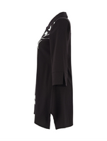 Abstract Print Black Tunic Shirt