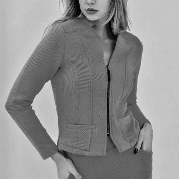 Graphic Lines Cobalt Moto Jacket