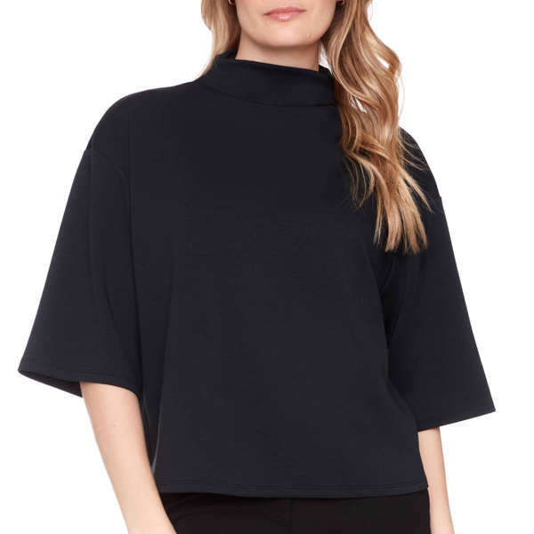 Butter Short-Sleeve Turtleneck Top