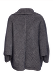 Wool Mix Batwing Sleeve Jacket with Large Collar