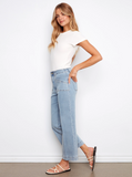 Cropped Patch Pocket Jeans - Light Blue
