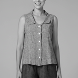 Sleeveless Crosshatch Shirt - Riviera