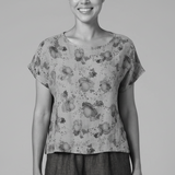 Leoni Floral Hi-Lo Linen Top - Pink Salt