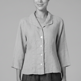 3/4 Sleeve Linen Shirt - Jicama (Only M + L Left)