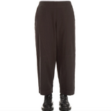 Seamed Stretch Cotton Trouser - Warm Charcoal Brown