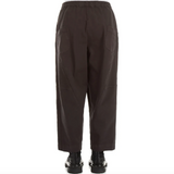 Seamed Stretch Cotton Trouser - Warm Charcoal Brown