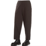Seamed Stretch Cotton Trouser - Warm Charcoal Brown