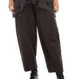 Seamed Stretch Cotton Trouser - Warm Charcoal Brown