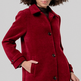 Longline Chenille Coat - English Red