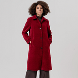 Longline Chenille Coat - English Red