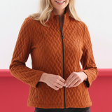 Fitted Quilted Jacket - Rust