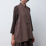 Boiled Wool Double Button Vest - 2 Colours