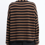 Tobacco Stripe Raglan Pocket Sweater