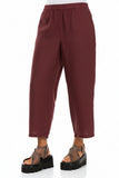 Straight Linen Trouser - Burgundy