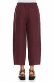 Straight Linen Trouser - Burgundy