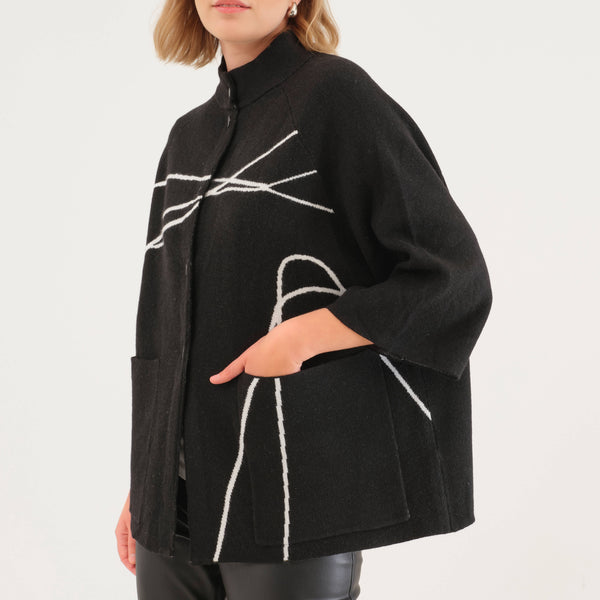 Abstract Lines Knit Jacket