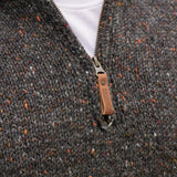 Donegal Half Zip Sweater - Graphite Brown