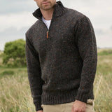 Donegal Half Zip Sweater - Graphite Brown