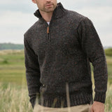 Donegal Half Zip Sweater - Graphite Brown