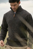 Donegal Half Zip Sweater - Graphite Brown