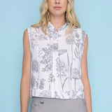 Zip-Front Printed Vest