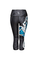 Butterfly Teal - Capri Legging