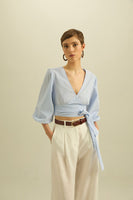 Ronal Cotton Backless Crop w/ Tie