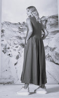 Long Black Linen Dress