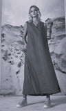Long Black Linen Dress