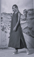 Long Black Linen Dress