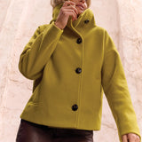 Lofty Knit Funnel Neck Button Front Jacket