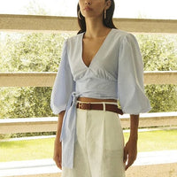 Ronal Cotton Backless Crop w/ Tie