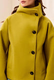 Lofty Knit Funnel Neck Button Front Jacket
