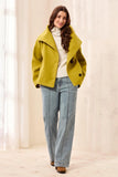 Lofty Knit Funnel Neck Button Front Jacket