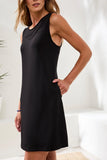 Techno Lux Scuba Shift Dress w/ Back Zipper