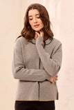 Textured Diagonal Stripe Split Neck Sweater