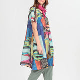 Bold Abstract Linen Tunic Dress