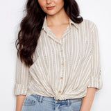 Twist Front Shirt - Yarn Dye Stripe