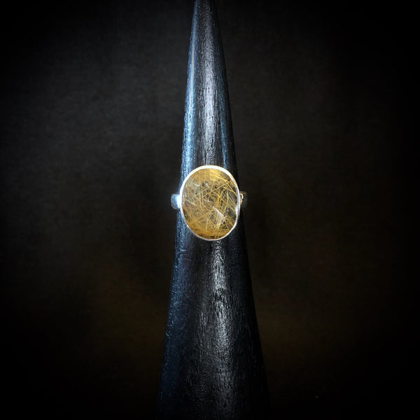 Golden Rutilated Quartz Ring