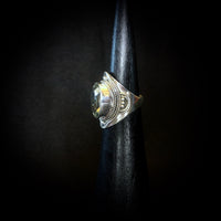 Faceted Green Amethyst Ring