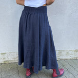 Linen Skirt w/ Pockets - Navy (Only XL Left)